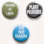 Vegan Button Pin Badges - Set of 3