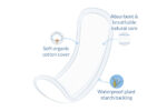 Compostable, Organic Cotton Regular Maxi pads by Natra Care - illustration