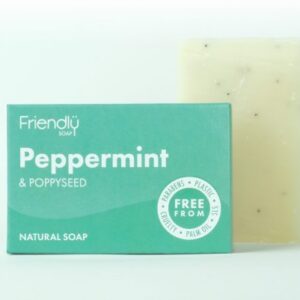 Peppermint soap bar with poppy seeds by Friendly Soap