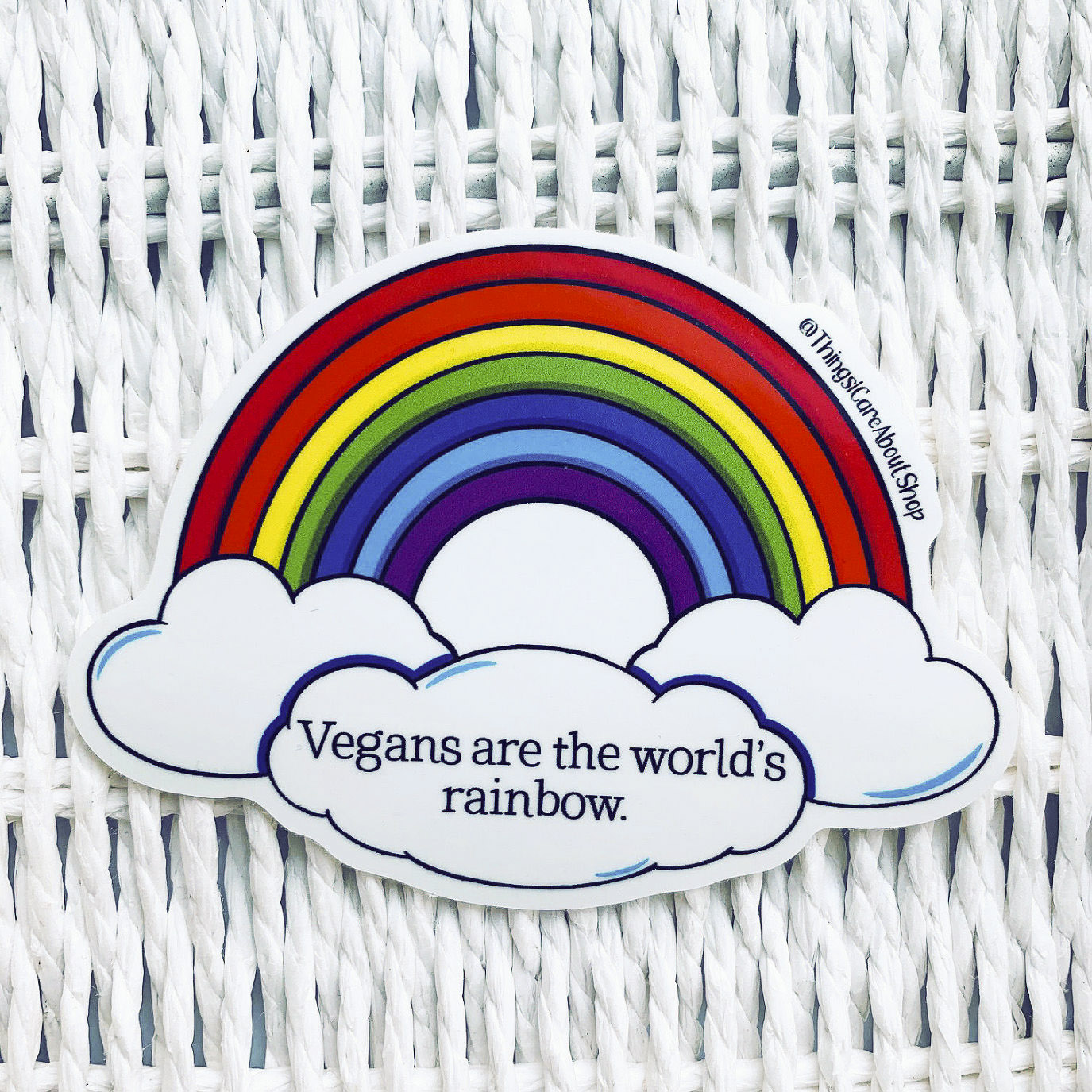 1571421178682_393b7dcf-72b8-4d87-af9d-c1ee13bd7cc5 "Vegans are the world's rainbow" Vinyl Sticker - Image 1