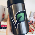 "V with Leaf" Vegan Symbol Vinyl Sticker - Image 2