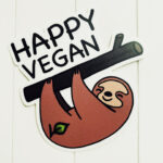 "Happy Vegan" Sloth Vinyl Sticker