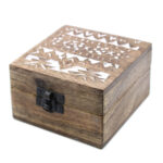 Product Image of Whitewashed Wooden Storage Box with beautiful Slavic Design