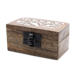 Product Image of Whitewashed Wooden Pill Box with beautiful Slavic Design
