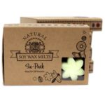 Box of 5 lemon harvest wax melts inside box which is a pleasing decorated gift box
