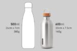 Example of size difference between a regular insulated bottle and a more compact steel bottle by Black + Blum