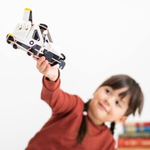 Child playing with PlayPress Space ranger