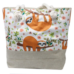 Sloth Rope Handled Jute Bucket Bag