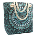 Rope Handle Mandala Bag - Patterned black bag