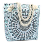 Rope Handle Mandala Bag - Patterned blue bag