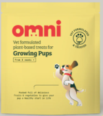 Omni Growing Pups Dog Treats - Yellow Package With Image Of A Dog