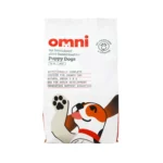 White paper bag containing Omni Complete Plant-Based Food for Puppy Dogs 2kg bag