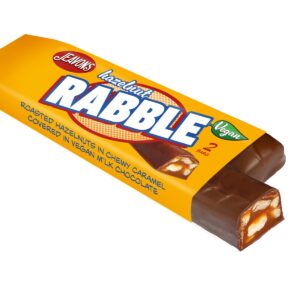 Jeavons Rabble Hazelnut Chocolate Bar in yellow wrapper