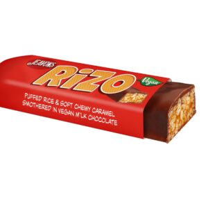 Jeavons Rizo Chocolate Bar with red packaging