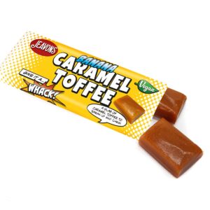 Jeavons Banana Caramel Toffee Dairy Free - shown with yellow packaging.