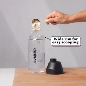 Overherd glass bottle